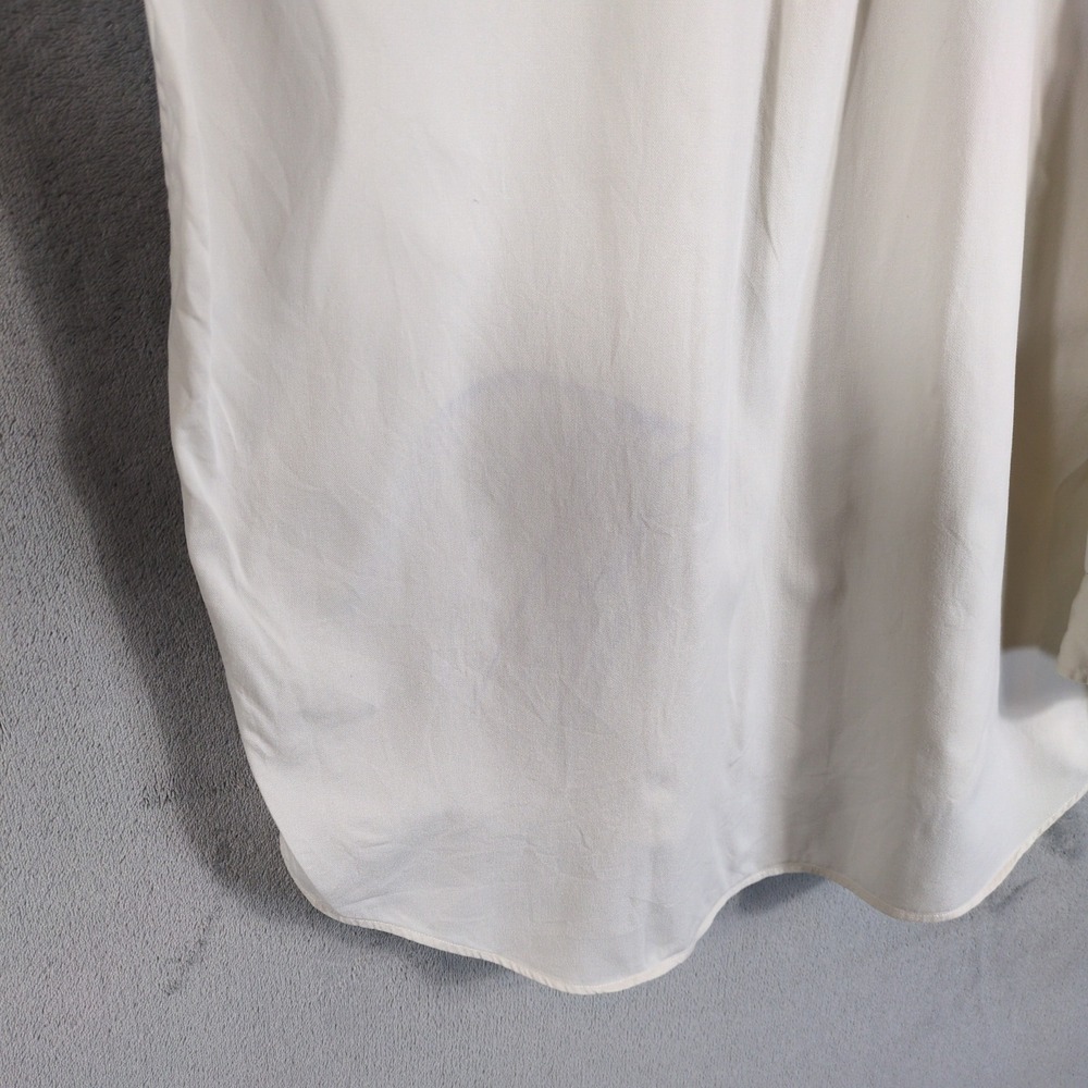 Ralph Lauren Mens XL Button Down Shirt Cream Cotton Long Sleeve Blue Pony Logo - Picture 8 of 9